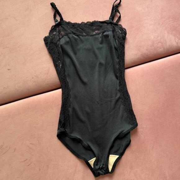 Vintage Black Spandex & Lace Bodysuit - Picture 2 of 5